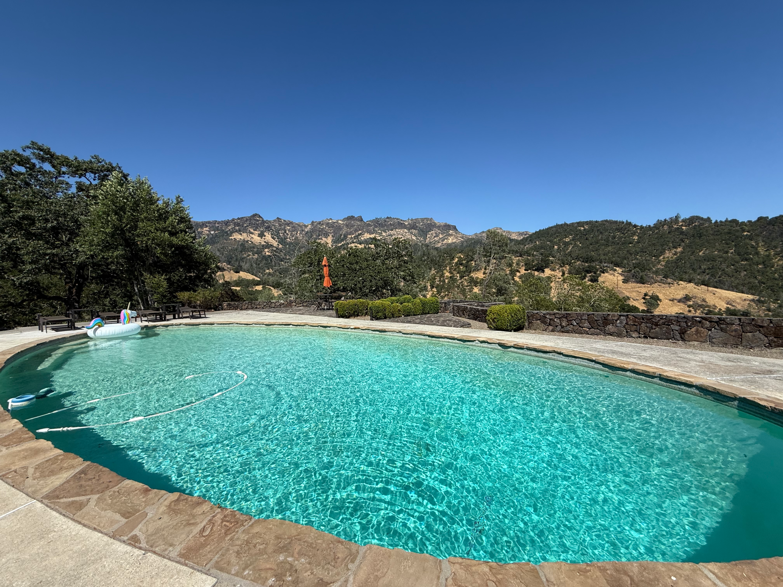Private pool at The Ridge House Calistoga